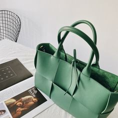 Free U.S. shipping. Style:  , color:Green, suite for season：Spring, Summer, Autumn ，Going out, Travel, Work, Material Genuine Leather, Green Woven Leather Tote Basket Bag Crossbody Bags Black Suite, Handbag Trends, Hot Handbags, Woven Leather Tote, Basket Tote, Travel Work, Trending Handbag, Basket Bag, Branded Handbags