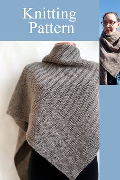 Beginner Knitting Project Comfy Asymmetrical Shawl Knitting Pattern Asymmetrical Shawl, Knitting Pattern Easy, Beginner Knitting, Beginner Knitting Projects, Shawl Knitting Patterns, Shawl Patterns, Purl Stitch, Lace Shawl, Shawl Pattern