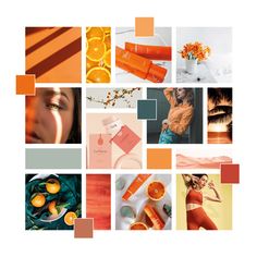 a collage of oranges and other things