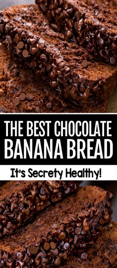 the best chocolate banana bread recipe is so easy to make and it's perfect for breakfast