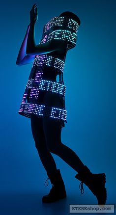 led costume Led Costumes, Capitol Fashion, Cosmetology Ideas, Ursula Dress, Light Up Clothes, Light Up Dresses, Led Costume, Light Suit, Cage Dress