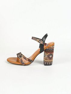 These Vintage Chic sandals offer ultimate comfort with their chunky heel and ankle strap design. Made with a vintage touch and a modern twist, these brown sandals are perfect for any occasion. Feel stylish and comfortable all day long. Color : Brown Toe : Open Toe Strap Type : Ankle Strap Heels : Chunky Heel Height : High Heel Upper Material : Fabric Lining Material : PU Leather Insole Material : Microfiber Leather Outsole Material : PVC Size US Ball Girth Foot Length Heel Height EUR35 US5 8.1 8 Brown Low Heel Block Heels For Summer, Brown Open Toe Block Heels With Padded Heel, Brown Ankle Strap Block Heels For Party, Brown Low Block Heels With Stacked Heel, Brown Open Toe Block Heels With Stacked Heel, Brown Open Heel Block Heels With Buckle Closure, Brown Block Heels With Buckle And Open Heel, Brown Open Toe Block Heels With Buckle, Brown Open Toe Block Heels With Buckle Closure