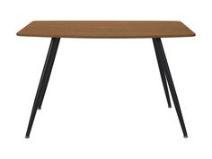 Compact wooden dining table with sleek, dark walnut finish, rectangular top, and sturdy metal legs, ideal for small spaces and modern interiors. Rectangle Wood Dining Table, Dining Table For Small Spaces, Dining Table Small Space, Chic Dining Table, Wood Rectangle Dining Table, Cozy Kitchens, Industrial Mid Century Modern, Patio Storage, Patio Bar Set