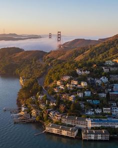 an aerial view of the golden gate bridge