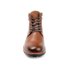 The search for the perfect boot ends here. The Reeves by Vance Co. will keep you on your feet with comfort and ease with a 6 mm Tru Comfort Foam� insole and a cushioned collar. Smooth vegan leather shapes this lace-up silhouette and a tractioned durable rubber sole grounds the look. Brown Ankle Boots With Cushioned Footbed, Classic Round Toe Boots With Padded Ankle, Brown Cushioned Ankle Boots, Winter Moc Toe Boots With Cushioned Footbed, Fall Boots With Cushioned Footbed And Plain Toe, Winter Boots With Cushioned Footbed And Moc Toe, Cushioned Ankle Work Boots For Fall, Fall Cushioned Ankle Work Boots, Rugged Ankle Boots With Cushioned Footbed