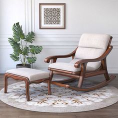 Constructed with a solid wood frame for enhanced durability and strength. FURNITURE LEISURE, INC. | FURNITURE LEISURE, INC. American Style Solid Wood Nordic Lounge Chair Solid Wood Rocking Chair / redWood / Solid Wood / Fabric in Brown | 31.4" H X 28" W X 39.2" D | Wayfair Rocking Chair Living Room, Comfy Rocking Chair, Wood Rocking Chair, Interior Designing, Chaise Lounge Chair, New Home Designs, Slipcovers For Chairs, Wooden Chair, Minimalist Living Room