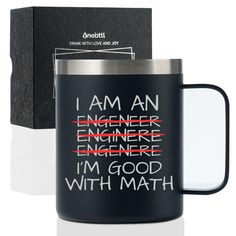 i am an engineer engineering engineer i'm good with math stainless steel travel mug