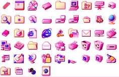 a bunch of different types of computer icons