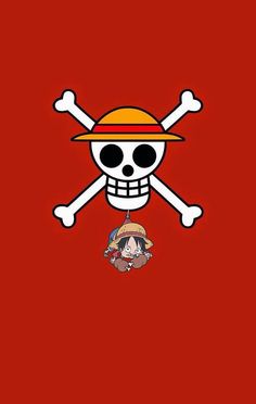 one piece wallpaper with a skull and crossbones on the bottom right corner