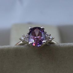 Oval Shape Ring, Kunzite Ring, 925 Sterling Silver Ring, Handmade Ring, Wedding Ring, Promise Ring, Prong Setting Ring, Gift For Her Gemstone : Lab Kunzite Stone Size : 6 x 8 MM Stone Shape : Oval Secondary Stone : Cubic Zirconia Faceted/cab : Faceted Ring Size : All Size Available Band Color : Silver Made In (INDIA) Payment Policy ---------------------------------- We accept payment through PayPal Payment should be made within 3 days of purchase. Delivery Time ---------------------------------- Amethyst Ring In Brilliant Cut Sterling Silver For Promise, Sterling Silver Amethyst Ring With Brilliant Cut For Promise, Brilliant Cut Amethyst Ring In Sterling Silver For Promise, Silver Ruby Open Ring For Wedding, Silver Open Amethyst Ring For Wedding, Silver Open Ruby Ring For Wedding, Silver Amethyst Open Ring For Wedding, Purple Diamond Ring In Sterling Silver For Wedding, Anniversary Sterling Silver Amethyst Ring, Brilliant Cut