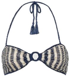 Chic Adjustable Halter Top For Beach, Beachy Swimwear With Triangle Top, Chic Cotton Tube Top For Vacation, Cotton Bandeau Tube Top For Vacation, Beachy Cotton Swimwear With Triangle Top, Adjustable Bandeau Halter Top For Sunbathing, Chic Cotton Swimwear For Beach, Chic Cotton Tube Top For Beach, Cotton Tie-side Swimwear For Beach