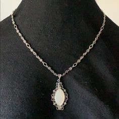 Nwot Beautiful Antique Looking Scroll Work. Mother Of Pearl Center Stone. Lobster Claw Clasp Extender . 18” Length. Pendant Is 1 1/2 “ Long. Vintage Necklace Silver, Scroll Work, Sterling Silver Marcasite, Vintage Necklace, Lobster Claw, Silver Necklaces, Womens Jewelry Necklace, Mother Of Pearl, Jewelry Necklaces