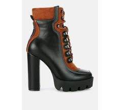 in stock Padded Boots, Women Heel Boots, Rugged Look, Biker Boots, Lace Up Heels, Pull Tab, Black Tan, Womens Heels, Black And Tan