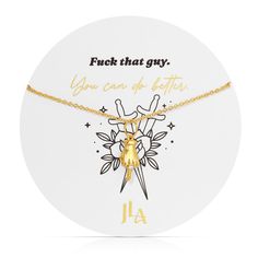 Sometimes you need to tell one of your besties, 'F*ck that guy.' Our "Kiss off" necklace is an empowering gift during a divorce, breakup, or the dreaded ghosting, to encourage and remind your friend that she can do better. Materials: 16"-18" Necklace on Gift Card; Middle finger pendant w/ CZ setting; 14K Gold plated eco-brass. Best Kisses, Fur Mama, Do Better, Neck Chain, Lets Celebrate, Chain Pendants, Jewelry Trends, Sales Gifts, You Can Do