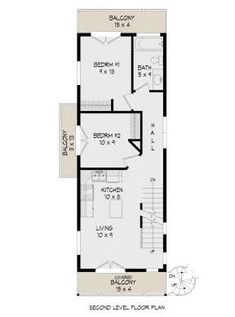 the floor plan for a two story house