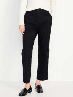 High-Waisted OGC Chino Pants | Old Navy Everyday Tapered Cargo Pants, Everyday Mid-rise Bottoms With Elastic Waistband, Everyday Pants With Pockets And Tapered Leg, Versatile Mid-rise Bottoms For Everyday, Everyday Tapered Leg Bottoms With Pockets, Classic Straight Leg Relaxed Fit Pants, Classic High-waisted Everyday Pants, Mid-rise Chinos With Pockets, Mid-rise Chinos With Pockets For Everyday