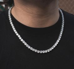 Miami Cuban Link Chain, Diamond Tennis Necklace, Tennis Chain, Lil Uzi, Moissanite Necklace, Hip Hop Artists, Vs Diamond, Tennis Necklace, Argentium Silver