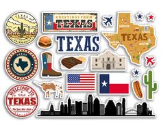 the texas sticker sheet is shown