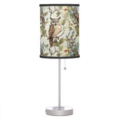 a lamp with an owl design on it