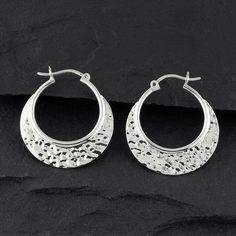 Mexican hammered silver crescent hoop earrings Silver Hammered Small Hoop Jewelry, Small Silver Hoop Earrings Hallmarked, Silver Hammered Sterling Silver Hoop Earrings, Hammered Sterling Silver Hoop Earrings In Silver, Silver Hallmarked Metal Hoop Earrings, Silver Hammered Hoop Jewelry, Small Hoop Hammered Silver Earrings, Small Hammered Silver Hoop Earrings, Elegant Hammered Sterling Silver Hoop Earrings