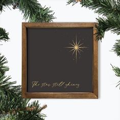 a framed christmas card with the words, you're all bright stars on it