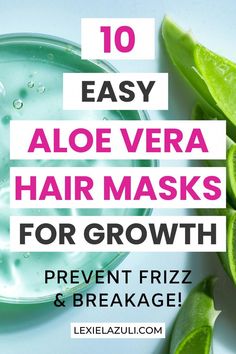 Want a remedy for dry hair and breakage? Here's how to make your own DIY aloe vera hair mask so you can get soft, moisturized hair. Hair Mask For Frizzy Hair, Mask For Frizzy Hair, Aloe Vera Gel For Hair Growth, Dry Hair Mask, Hair Breakage Remedies, Aloe Vera Hair, Aloe For Hair, Moisturizing Hair Mask, Thinning Hair Remedies