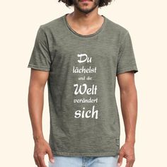 Lächelnd die Welt verändern - Buddhismus - Männer Vintage T-Shirt