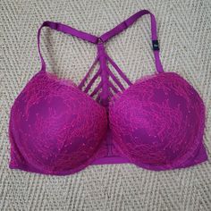 Victoria’s Secret Very Sexy Multi Strap Racer Back Push-Up Bra Nwt Purple Fitted Bra With Adjustable Straps, Fitted Purple Bra With Adjustable Straps, Purple Underwire Bra With Removable Pads, Victoria's Secret Purple Underwire Bra, Purple Push-up Bra With Padded Cups, Purple Stretch Bra With Medium Bust Support, Stretch Purple Bra With Medium Bust Support, Purple Underwire Bra With Medium Bust Support, Victoria's Secret Purple Bra With Built-in Bra