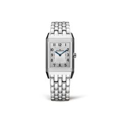 Stainless Steel Ladies Watch Manual-winding Reverso Classic Medium Duetto 2588120 | Jaeger-LeCoultre Classic Watch With Polished Rectangular Dial, Classic Watch With Polished Finish And Rectangular Dial, Timeless Stainless Steel Watch Accessories With Chronometer, Timeless Watch Accessories With Polished Rectangular Dial, Classic Stainless Steel Watches With Polished Finish, Classic Stainless Steel Watch Accessories With Subdials, Classic Stainless Steel Watch With Polished Finish, White Gold Watches With Rectangular Metal Dial, Classic Silver Watch Accessories With Rectangular Dial