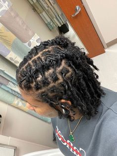 Coil Locs Starter Styles, Cute Styles For Short Starter Locs, Starter Loc Sizes 4c, Hairstyles For Short Hair Locs, Loc Styles Braided Back, Loc Braided Hairstyles, Half Up Half Down Starter Loc Styles, Neck Length Locs Styles Black Women, Long Lasting Loc Styles