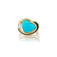 Simonetta Santa FeAnne Baker Sleeping Beauty Turquoise, Gold Accent, Santa Fe, Gold Accents, Sleeping Beauty, Diamonds, Yellow Gold, Turquoise, Yellow