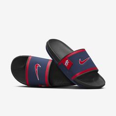 Rep the St. Louis Cardinals all the way down to your feet in these Offcourt slides. A cushioned synthetic leather strap features your team's logo, while an innovative foam midsole makes this slide so comfy, you’ll never want to take it off. Functional Synthetic Slip-on Slides, Nike Non-slip Slides, Foam Slides With Removable Insole, Sporty Non-slip Sandals For Streetwear, Sporty Slide Sneakers With Removable Insole, Synthetic Slide Sneakers For Streetwear, Functional Slip-on Slides For Streetwear, Cushioned Slip-on Slides For Streetwear, Nike Sports Slide Flip Flops