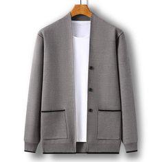 New Hot Sale Fashion Men‘s Male Boy Mens Coats  Overcoats Jacket Outwear Slim fit  Clothes Specifications:  Material : Size :US XS S M L XL XXL XXXL 4XL 5XL /Asian M L XL XXL XXXL XXXXL XXXXXL 6XL 7XL The Tag of The clothes you received  is Marked as Asian Size(Eg : if you Ordered US L=Asian XXL,the tag is XXL) China Item Run small,Suggest you choose next size up Than Usual  If you are not sure about the size,please give me your height in CM and weight in KG and the size you usually wear Any pro Classic Gray Long-sleeved Sweater Coat, Classic Gray Long Sleeve Sweater Coat, Classic Long-sleeve Gray Sweater Coat, Business Cardigan With Buttons And Long Sleeves, Business Long Sleeve Button Cardigan, Business Long Sleeve Cardigan With Buttons, Winter Business Casual Cardigan, Long Sleeve Cardigan With Pockets For Business, Gray Sweater Coat For Fall