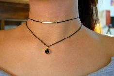 Chain is adjustable. Black Cord Set, Gold Coin Choker, Short Silver Necklace, Suede Choker Necklace, Delicate Layered Necklace, Mc Ideas, Black Chain Necklace, Coin Choker, Opalite Necklace