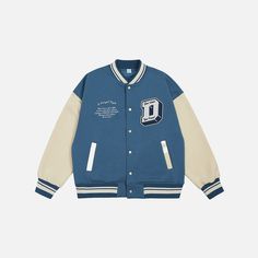 Baseball Jacket Style, Pola Jaket, Vintage Varsity Jacket, Jeans Patchwork, Unique Jackets, Moda Streetwear, Oversized Streetwear, Streetwear Mode, Varsity Jacket Men