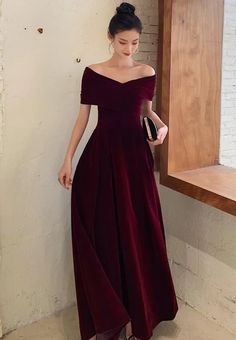 Elegant Burgundy Off Shoulder Sweetheart Velvet Party Dress, A-line Lo – BeautyDressy Party Dress With Pleated Bodice And Empire Waist, Fitted A-line Gown For Banquets, Fitted A-line Gown For Banquet, A-line Evening Dress With Pleated Bodice For Banquet, Banquet A-line Evening Dress With Pleated Bodice, Fitted Empire Waist Dress For Banquet, Red A-line Evening Dress, Fitted A-line Party Gown, Fitted A-line Dress For Banquet