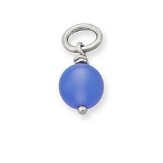 Blue Chalcedony Bead Charm Rings Necklaces, Italian Charm Bracelet, Silver Charms, Wire Jewelry