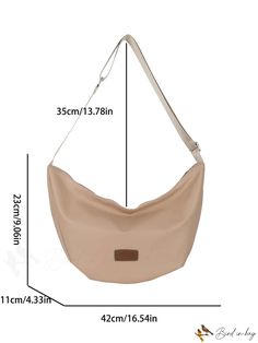 BirdinBag - Minimalist Unisex PU Leather Crossbody Bag - Stylish and Serene Solid Color Satchel Shoulder Bag With Single Strap, Large Capacity Solid Color Pouch Shoulder Bag, Travel Shoulder Bag Softback, Travel Shoulder Bag With Softback Shape, Travel Softback Shoulder Bag, Minimalist Beige Satchel Shoulder Bag, Solid Color Large Capacity Crossbody Hobo Bag, Large Capacity Pouch Shoulder Bag, Minimalist Tote Shoulder Bag For School