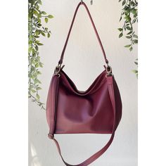 A slouchy shoulder bag for women in soft and supple red leather, designed with many pockets and accompanied with a cross body strap. The Helen soft & slouchy collection is an everyday hobo bag in a simple and stylish design. **Features: - Crafted from Italian cowhide nappa soft leather  -Lightweight, durable, supple and versatile -The shoulder leather strap is padded in order to take the weight off your shoulder -Removable and adjustable cross body strap for hands free style -Designed with plent Burgundy Satchel Shoulder Bag For On-the-go, Fall Bags With Single Shoulder Strap For Everyday Use, Red Top Handle Shoulder Bag For Fall, Fall Everyday Single Shoulder Strap Bag, Chic Burgundy Shoulder Bag, Versatile Hobo Bag, Trendy Soft Leather Hobo Bag For Travel, Daily Use Hobo Bag With Top Handle, Red Top Handle Bag For Fall