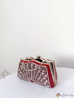 Bird in Bag - Formal Evening Clutch Bag Elegant Red Pouch Box Bag, Elegant Square Pouch For Shopping, Red Square Evening Bag, Elegant Square Shopping Pouch, Red Square Evening Bags, Red Satchel Evening Bag For Party, Chic Red Rectangular Pouch, Red Handheld Satchel For Party, Handheld Red Satchel For Party