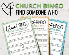 three free printables for the church bingo game