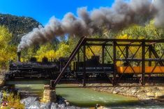 Colorado Railroad, Steam Trains Photography, Railroad Bridge, Abandoned Train, Railroad History, Train Art, Train Photography