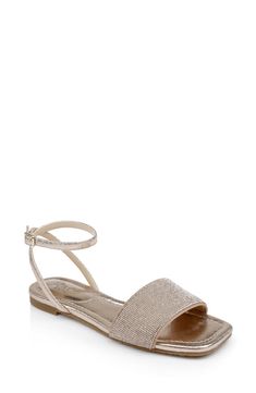 PRICES MAY VARY. Hadley Flat Sandals with Ankle Strap Diamond Fashion Jewelry, Jewel Badgley Mischka, Flat Booties, Evening Flats, Evening Sandals, Platform Stilettos, Gold Sandals, Heels & Wedges, Open Toe Sandals