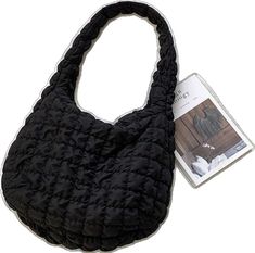 Trendy Handbags, Canvas Material, Large Bags, Solid Black, New Black, Top Handle, Harajuku, Women Handbags, Top Handle Bag