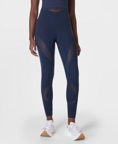 Whatever workout is on your schedule for today  do it in leggings that move and breathe as you do. Sweaty Betty Mesh 7/8 Workout leggings are built with super-stretchy Power fabric and mesh panels. Womens Workout Outfits, Sweaty Betty, Navy Blue Color, Rei Co-op, Fitness Training, Workout Leggings, For Today, Women's Leggings, Workout Clothes