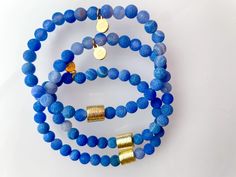 1 total bracelet 6mm 7 inches Everyday Stackable Round Bracelets, Healing Blue Stackable Bracelets, Adjustable Stackable Bracelet Wristband, Adjustable Stackable Wristband Bracelet, Adjustable Stackable Bracelets As Gift, Blue Stackable Jewelry With Round Beads, Handmade Flexible Bracelet, Spiritual 8mm Beads Bracelet Jewelry, Spiritual 8mm Beads Bracelet