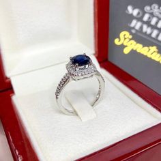 IN STOCK, READY FOR SHIPPING! 2-DAY UPS EXPRESS (free shipping). ENJOY OUR WORRY-FREE SERVICE AND THE DAZZLING, GENUINE JEWELRY WE DESIGN AND HANDCRAFT WITH LOVE❤️ ABOUT THE ITEM: BRAND-NEW!! ONE OF A KIND, HANDCRAFTED RING. EXTREMELY STUNNING! 1.95 carats Certified HEATED, BLUE SAPPHIRE ring. This ring offers an important statement of who you are with a 1.45 carats, DARK BLUE, transparent, cushion SAPPHIRE. Accentuating the sapphire are the 52 F/VS, and sparkling natural diamonds! Set in single Gia Certified Radiant Cut Halo Wedding Ring, Gift Sapphire Ring With Halo Setting In Platinum, Formal Lab-created Sapphire Diamond Ring With Halo Setting, Gia Certified Cubic Zirconia Halo Wedding Ring, Formal Sapphire Diamond Ring With Halo Design, Luxury Diamond Ring With Lab-created Sapphire In Halo Setting, Luxury Lab-created Sapphire Diamond Ring With Halo Setting, Luxury Sapphire Cluster Ring With Halo Setting, Sapphire Halo Design Cluster Ring For Wedding