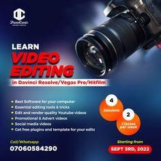 Videography Flayer Designs, Training Flyer Design, Editing Poster, Quote Symbol, Montage Video, Training Design, Free Plugins