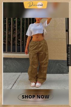 Y2k Street Big Pockets Mid Waist Straight Cargo Pants Y2k High Waist Cargo Bottoms, Y2k Straight Leg Parachute Pants With Pockets, Y2k Style Mid-rise Pants With Cargo Pockets, Y2k High Waist Baggy Cargo Pants, Y2k Style High Waist Baggy Cargo Pants, Y2k Mid-rise Cargo Pants For Streetwear, 90s Style Bottoms With Pockets For Fall, Y2k Mid-rise Cargo Pants, Y2k High Waist Khaki Bottoms