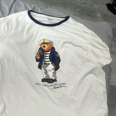 Men’s Never Worn Before Polo Bear By Ralph Lauren Shirt Polo Bear By Ralph Lauren, Polo Bear, Large Man, Lauren White, Ralph Lauren Shirt, Ralph Lauren Men, Polo By Ralph Lauren, White Blue, Mens Polo